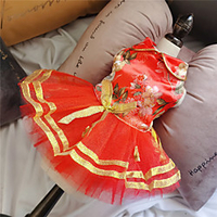 Dog Cat Dress Floral / Botanical Daisy Elegant Adorable Cute Dailywear Casual / Daily Dog Clothes Puppy Clothes Dog Outfits Breathable Red Costume for Girl and Boy Dog Fabric XS S M L XL miniinthebox