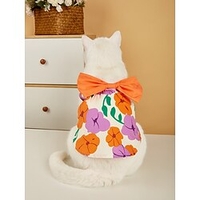 Dog Cat Dress Flower Sweet Style Fashion Vacation Festival Dog Clothes Puppy Clothes Dog Outfits Soft Orange Costume for Girl and Boy Dog Polyster XS S M L XL miniinthebox