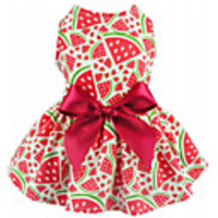 Dog Cat Dress Fruit Casual / Sporty Sweet Party Dog Clothes Breathable Red Costume Cotton XXS XS S M L