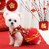 Dog Cat Dress Patterned Animal Adorable Cute Dailywear Casual / Daily Dog Clothes Puppy Clothes Dog Outfits Soft Blue Costume for Girl and Boy Dog Polyester XL miniinthebox