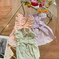Dog Cat Dress Plaid / Check Bowknot Fashion Cute Casual / Daily Outdoor Dog Clothes Puppy Clothes Dog Outfits Soft Green Purple Rosy Pink Costume for Girl and Boy Dog Cloth XS S M L XL XXL miniinthebox