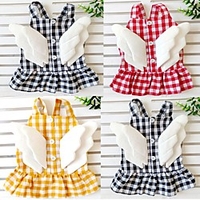 Dog Cat Dress Plaid / Check Elegant Adorable Cute Dailywear Casual / Daily Dog Clothes Puppy Clothes Dog Outfits Breathable Yellow Red Black Costume for Girl and Boy Dog Polyester S M L XL XXL miniinthebox