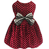 Dog Cat Dress Plaid Elegant Sweet Christmas Wedding Dog Clothes Breathable Red Costume Cotton XXS XS S M L