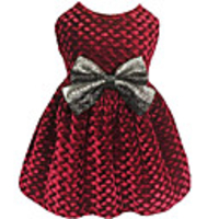 Dog Cat Dress Plaid Elegant Sweet Christmas Wedding Dog Clothes Breathable Red Costume Cotton XXS XS S M L