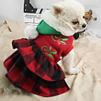 Dog Cat Dress Santa Claus Cute Christmas Casual / Daily Winter Dog Clothes Puppy Clothes Dog Outfits Breathable Red Costume for Girl and Boy Dog Fleece XS S M L XL XXL