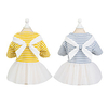Dog Cat Dress Stripes Elegant Cute Casual / Daily Dog Clothes Puppy Clothes Dog Outfits Breathable Yellow Light Blue Costume for Girl and Boy Dog Cotton XS S M L XL