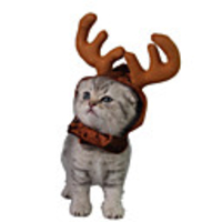 Dog Cat Hair Accessories Bandanas Hats Christmas Costume Santa Claus Elk Cosplay Funny Christmas Party Winter Dog Clothes Puppy Clothes Dog Outfits Adjustable Brown Costume for Girl and Boy Dog