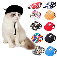 Dog Cat Hair Accessories Dog Bandana Dog Hat Dog Accessories Flower / Floral Leopard Geometic Leisure Casual / Sporty Dailywear Casual / Daily Dog Clothes Puppy Clothes Dog Outfits Adjustable Red miniinthebox