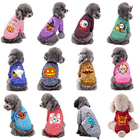 Dog Cat Halloween Costumes Sweatshirt Dog clothes Skull Pumpkin Plague Doctor Cosplay Funny Party Halloween Winter Dog Clothes Puppy Clothes Dog Outfits Warm 1 Purple Red Costume for Girl and Boy Dog miniinthebox