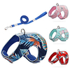 Dog Cat Harness Training Leash Harness Leash Set Breathable Adjustable Flexible Escape Proof Outdoor Walking Flower Nylon Small Dog Medium Dog Red Blue Pink Green miniinthebox