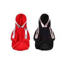 Dog Cat Hoodie Dog clothes Casual / Sporty Chinoiserie Dailywear Casual / Daily Winter Dog Clothes Puppy Clothes Dog Outfits Breathable Black Red Costume for Girl and Boy Dog Cotton S M L XL XXL miniinthebox