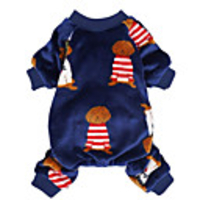 Dog Cat Jumpsuit Pajamas Animal Casual / Sporty Cute Casual / Daily Dog Clothes Breathable Blue Costume Cotton XS S M L XL XXL