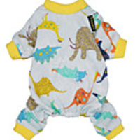 Dog Cat Jumpsuit Pajamas Animal Dinosaur Casual / Sporty Sweet Casual / Daily Dog Clothes Breathable Yellow Costume Cotton XS S M L XL XXL