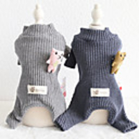Dog Cat Jumpsuit Pajamas Color Block Casual / Sporty Casual / Daily Dog Clothes Breathable Black / Gray Gray Costume Cotton XS S M L XL XXL