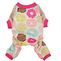 Dog Cat Jumpsuit Pajamas Donuts Sweet Cute Casual / Daily Dog Clothes Breathable Pink Costume Cotton XS S M L XL XXL