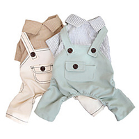 Dog Cat Jumpsuit Solid Colored Classic Cool Casual / Daily Dog Clothes Puppy Clothes Dog Outfits Breathable Khaki Green Costume for Girl and Boy Dog Cotton XS S M L XL miniinthebox