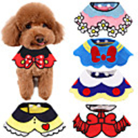 Dog Cat Necklace Ornaments Dog Scarf Cartoon Cute Dog Clothes Black Yellow Red Costume Cotton M L