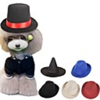 Dog Cat Ornaments Hats,  Caps Bandanas Hair Accessories Solid Colored Cosplay Headpieces Winter Dog Clothes Red Blue Beige Costume Polyester One-Size