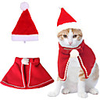 Dog Cat Outfits Bandanas Hats Christmas Costume Santa Claus Santa Claus Classic Cosplay Funny Christmas Party Winter Dog Clothes Puppy Clothes Dog Outfits Adjustable Red Costume for Girl and Boy Dog