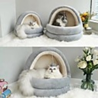 Dog Cat Pets Bed Beds Plush Fabric Cotton Pet Mats Pads Solid Colored Classic Warm washable Elastic Beige Gray