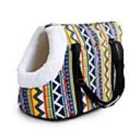 Dog Cat Pets Carrier Bag Travel Backpack Shoulder Messenger Bag Waterproof Portable Mini Solid Colored Fabric Rainbow Red