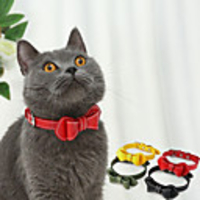 Dog Cat Pets Collar Portable Retractable Soft Cute and Cuddly Adjustable Flexible Durable Casual / Daily Classic Christmas PU Leather Beagle Bulldog Shiba Inu Pug Bichon Frise Schnauzer Yellow Red 1pc