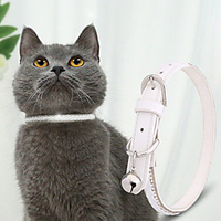 Dog Cat Pets Collar Soft Decoration Adjustable Flexible Rhinestone Style Decorative Outdoor Walking Mosaic PU Leather Bichon Frise Shih Tzu Poodle Chihuahua Pomeranian Toy Poodle White 1pc miniinthebox