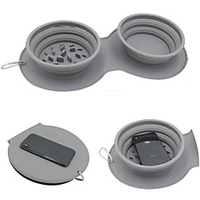 Dog Cat Pets Feeders / Dog Cat Bowls ABSPC Durable No-Spill Solid Colored Gray Bowls Feeding miniinthebox