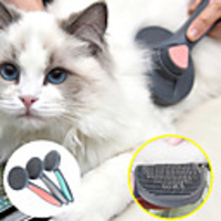 Dog Cat Pets Fur Brush Plastic Comb Portable Durable Cute Pet Grooming Supplies Pink Green Gray