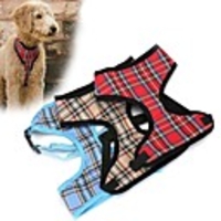 Dog Cat Pets Harness Leash Portable Retractable Soft Cute and Cuddly Adjustable Flexible Durable Casual / Daily Color Block Plaid / Check British Cotton Golden Retriever Corgi Beagle Bulldog Shiba