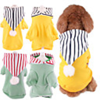 Dog Cat Shirt / T-Shirt Hoodie Outfits Dog Clothes Breathable Yellow Light Green Christmas Costume Golden Retriever Dalmatian Beagle Cotton Animal Cute S M L XL XXL