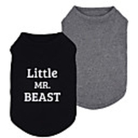 Dog Cat Shirt / T-Shirt Little MR.BEAST Casual / Sporty Fashion Casual / Daily Dog Clothes Breathable Black Pink Costume Cotton XS S M L XL XXL