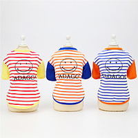 Dog Cat Shirt / T-Shirt Stripes Patterned Leisure Stripes Dailywear Casual / Daily Dog Clothes Puppy Clothes Dog Outfits Breathable Yellow Blue Orange Costume for Girl and Boy Dog Padded Fabric S M L miniinthebox