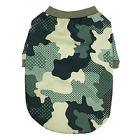 Dog Cat Shirt / T-Shirt Vest Camouflage Basic Classic Casual / Daily Dog Clothes Puppy Clothes Dog Outfits Breathable Black Dark Green Green Costume for Girl and Boy Dog Cotton XS S M L XL
