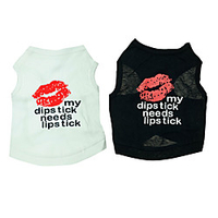 Dog Cat Shirt / T-Shirt Vest Dog clothes"es Sayings Lips Princess Simple Style Casual / Sporty Casual / Daily Weekend Dog Clothes Puppy Clothes Dog Outfits Breathable White Black Costume for miniinthebox