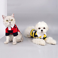 Dog Cat Shirt / T-Shirt Vest Plaid Basic British Casual / Daily Dog Clothes Puppy Clothes Dog Outfits Breathable Yellow Red Green Costume for Girl and Boy Dog Cotton S M L XL XXL