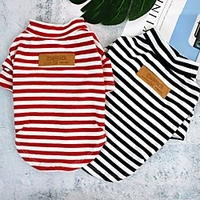Dog Cat Shirt / T-Shirt Vest Striped Casual / Daily Dog Clothes Puppy Clothes Dog Outfits Black Red Costume for Girl and Boy Dog Padded Fabric XS S M L XL