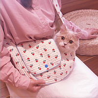 Dog Cat Shoulder Messenger Bag Portable Flower Fabric White miniinthebox