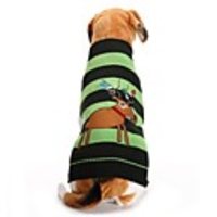 Dog Cat Sweater Christmas Elk Simple Style Winter Dog Clothes Green Costume Polyester XXS XS S M L XL