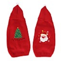 Dog Cat Sweater Christmas Minimalist Casual / Daily Winter Dog Clothes White / Red Red Costume Polyester XS S M L