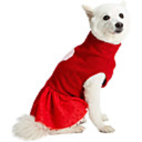Dog Cat Sweater Dress Heart Classic Christmas Party Winter Dog Clothes Breathable Red Costume Fleece Polyster 10 12 14 16 18 20