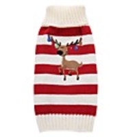 Dog Cat Sweater Elk Simple Style Winter Dog Clothes Red Green Costume Polyester XS S M L