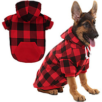 Dog Cat Sweater Hoodie Plaid / Check Classic Style Christmas Casual / Daily Winter Dog Clothes Puppy Clothes Dog Outfits Warm Blue Red Costume for Girl and Boy Dog Cotton S M L XL miniinthebox