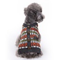 Dog Cat Sweater Plaid / Check Simple Style British Winter Dog Clothes Blue Orange Costume Polyester XXS XS S M L XL