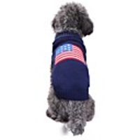 Dog Cat Sweater Simple Style Winter Dog Clothes Dark Blue Costume Polyester XXS XS S M L XL