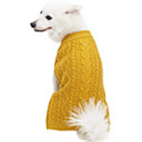 Dog Cat Sweater Solid Colored Classic Casual / Daily Winter Dog Clothes Breathable Light Yellow Black Yellow Costume Fleece Nylon Polyster 10 12 14 16 18 20