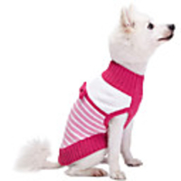 Dog Cat Sweater Stripes Cute Casual / Daily Winter Dog Clothes Breathable Pink Costume Fleece Polyster 10 12 14 16 18 20