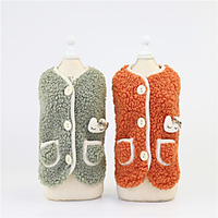 Dog Cat Sweater Vest Solid Colored Cute Sweet Dailywear Casual / Daily Winter Dog Clothes Puppy Clothes Dog Outfits Warm Orange Green Costume for Girl and Boy Dog Padded Fabric S M L XL XXL miniinthebox