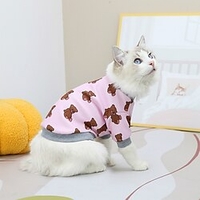 Dog Cat Sweatshirt Cartoon Bear Fashion Cute Casual / Daily Outdoor Dog Clothes Puppy Clothes Dog Outfits Soft Yellow Rosy Pink Costume for Girl and Boy Dog Polyester Cotton S M L XL XXL miniinthebox
