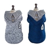 Dog Cat Sweatshirt Puppy Clothes Hooded Shirts Stripes Solid Colored Bowtie Leisure Sports Casual / Daily Outdoor Winter Dog Clothes Puppy Clothes Dog Outfits Soft Blue Grey Costume for Girl and Boy miniinthebox